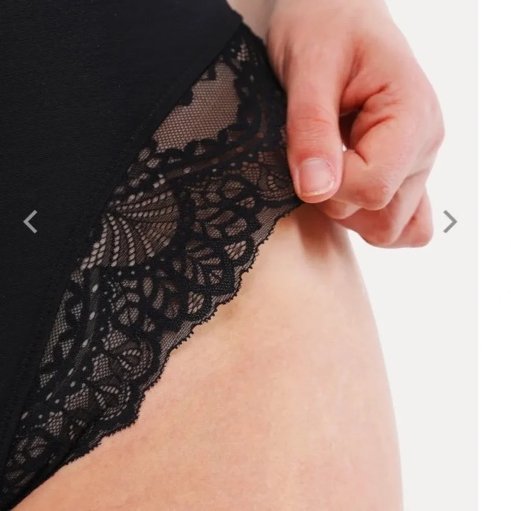 Popilush Black Lace Trim Body‎ Shaper Bodysuit Contour Fit Small New With Tags